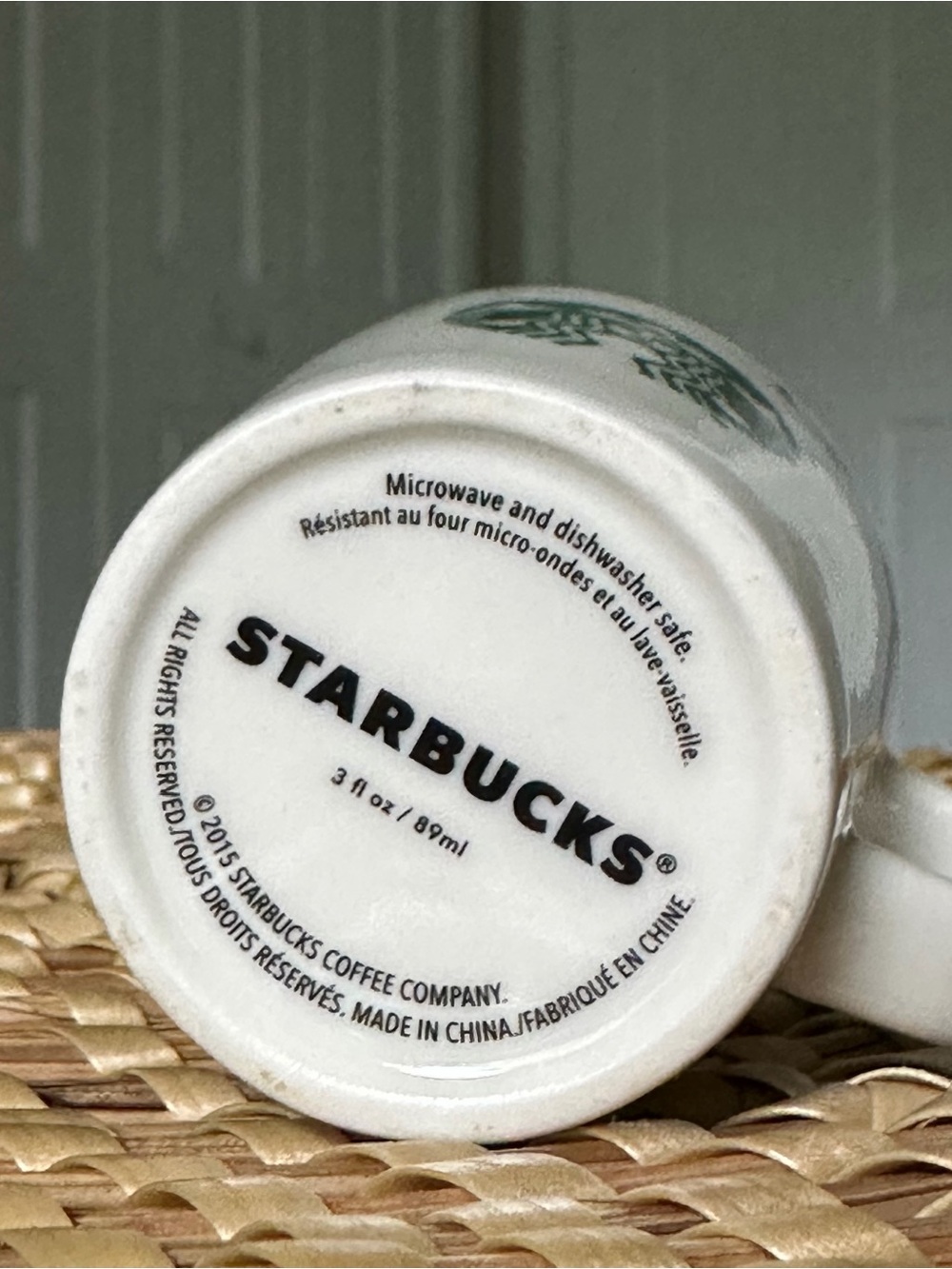 Starbucks White Ceramic Espresso Mini Mug with Green Logo 3 Oz Coffee Cup - Picture 4 of 7